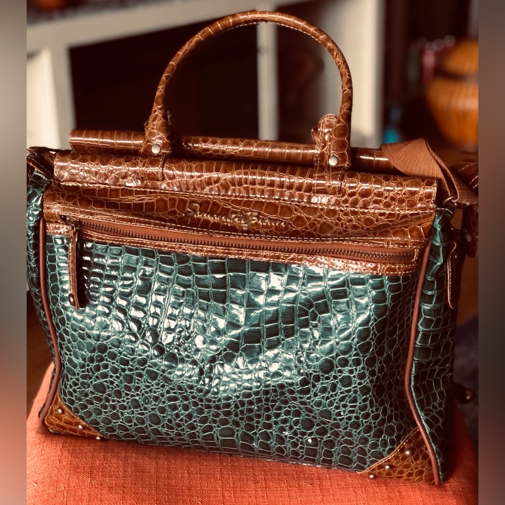 Samantha Brown Croco Dowel Travel Bag